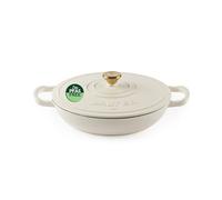 Salter Chester Shallow Cast Iron Casserole Pot - 30cm Dutch Oven/Stock Pot, Self Basting Lid, Enamel Coated, Oven Safe, Suitable for All Hob Types Incl. Induction, 2.8L Cap., PFAS-Free, Cream