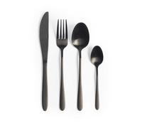 Salter Chiltern Cutlery Set, 16 Piece, Black | 18/0 Stainless Steel, Brushed Finish, Service For 4, Includes Knives Forks Teaspoons Tablespoons, Hand Wash Only