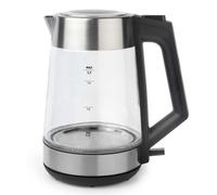 Salter Colour Changing Glass Kettle, 1.7 L, 2200 W, Blue-Red LED | Transparent glass body, water level markings, removable limescale filter, flip-top lid, 360-degree swivel base, BPA-free