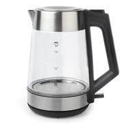 Salter Colour Changing Glass Kettle - 1.7L Rapid Boil Transparent Kettle with Capacity Markings, LED Lights from Blue to Red, BPA-Free, Limescale Filter, Flip-Top Lid, 360º Swivel Base, 2200W