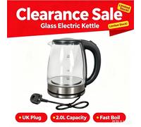 Salter Colour Changing Glass Kettle, 1.7 L, 2200 W, Blue-Red LED | Transparent glass body, water level markings, removable limescale filter, flip-top lid, 360-degree swivel base, BPA-free
