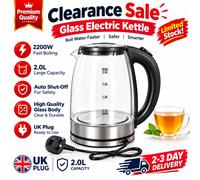 Salter Colour Changing Glass Kettle, 1.7 L, 2200 W, Blue-Red LED | Transparent glass body, water level markings, removable limescale filter, flip-top lid, 360-degree swivel base, BPA-free