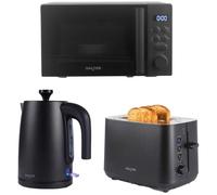 SALTER COMBO-10073 Kuro Jug Kettle, 2-Slice Toaster & Microwave Bundle - Black