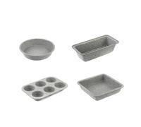 Salter COMBO-7545A Marble Collection 4-Piece Bakeware Set, Including 27 cm Baking Pan, 24 cm Baking Pan, 6 Cup Muffin Tray and 23 cm Baking Tray