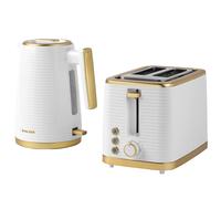 Salter COMBO-7996 Palermo Electric Kettle and Toaster Set, 2-Slice Toaster with Wide Slots and 7 Browning Functions, 1.7L Cordless Kettle with Boil