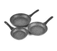 Salter COMBO-8207A Megastone Non-Stick Frying Pan Set, 3 Piece Pan Set, 20/24/28 cm, Forged Aluminium Cookware, Dishwasher & Metal Utensil Safe, Use Little or No Oil for Healthier Meals, PFOA-Free
