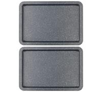 Salter COMBO-8261 Baking Tray Set of 2, Non-Stick Carbon Steel Oven Sheet, Easy Clean, Strong & Durable, Long Lasting, PFOA-Free, Megastone Collectio