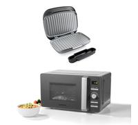 Salter COMBO-8842 Cosmos Digital Microwave & Health Grill - 20L Microwave With 27cm Turntable, LED Display, Defrost & Autocook Settings, Non-Stick Grill Plates With Temperature Control, Drip Tray