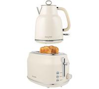 SALTER COMBO-9064 Retro Kettle & 2-Slice Toaster Bundle - Cream, Cream