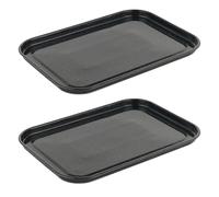 Salter COMBO-9146 Baking Tray Set - 2 Pack, 36 cm Vitreous Enamel Coated Steel Flat Oven Pan, Large Cookie Sheet, Bakeware for Baking/Roasting, PFAS-Free, Dishwasher Safe, Oven Safe to 230°C, Black