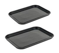Salter COMBO-9148 Baking Tray Set - 2 Pack, 36/40 cm Vitreous Enamel Coated Steel Flat Oven Pan, Large Cookie Sheet, Bakeware For Baking/Roasting, PFAS-Free, Dishwasher Safe, Oven Safe to 230°C, Black