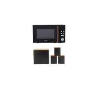 Salter COMBO-9197 Toronto Digital Microwave & Storage Canister Set - 20 L Capacity, 95-Minute Timer, Defrost, 25.5cm Glass Turntable, Bread Bin,
