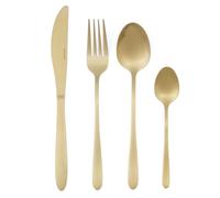Salter COMBO-9344 Gold Cutlery Set - Chiltern 32 Piece Stainless Steel Flatware Set for 8 People, Knife & Fork Silverware, Knives Forks Spoons, Brushed Finish Tableware, Home Restaurant Party