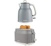 SALTER COMBO-9767 Retro Jug Kettle and 2-Slice Toaster Bundle - Grey, Silver/Grey