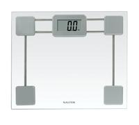 Salter 9081 SV3R Glass Bathroom Scale - Electronic Digital Bodyweight Scale, 150kg/23st 8lb, LCD Easy to Read Display, Step On Instant Readings, Slim for Neat Storage, Includes Carpet Feet & Battery