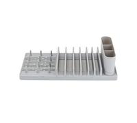 Salter LASAL29517CEU7 Cool Hues Dish Drainer - Dish Tray Rack, Utensil & Plate Holder, Quick Drying Stone Bowl, Spokes For Glasses & Cups, Non-Slip Feet, Easy Clean, Compact Design 9.8 x 34.7 x 16.5cm
