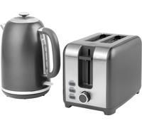 Salter COMBO-8799 Kettle And Toaster Set - Grey 1.7L Fast Boil Kettle With Pull Top Lid, 2-Slice Electric Toaster, 360° Swivel Base, Water Window, 7 Browning Levels, Indicator Lights, Cosmos, 3kW/930W
