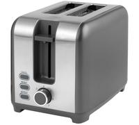 Salter EK4536GUNMETAL Cosmos 2-Slice Electric Toaster -7 Levels of Variable Browning Control, Defrost, Reheat and Cancel Functions, Removable Crumb Tray for Easy Cleaning, Indicator Lights, 930W, Grey