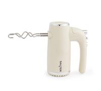 Salter Cream Retro Hand Mixer - 5 Speeds + Turbo, XL Beater & Dough Hook, 400W