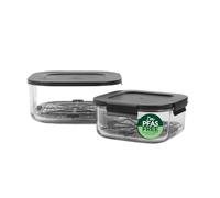 Salter Crisp & Go Family Set, Glass Containers with Lids for Air Fryer Cooking, 4L Batch Cooking Dish & 1.5L Lunch Box, Crisper Trays, PFAS-Free, Oven & Microwave-Safe, Dishwasher-Safe Storage Boxes