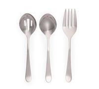 Salter Dalton 3pc Serving Set - 18/10 Stainless Steel, Slotted Spoon, Solid Spoon, Serving Fork, Salad/Cake/Buffet, Catering Set, Dishwasher Safe, 24cm Length, Mirror Polish Finish, 50-Year Guarantee