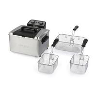 Salter Deep Fat Fryer -Includes Large & Small Cooking Baskets For Crispy Fried Chicken, Chips, Onion Rings, 5L Oil Capacity, Easy Viewing Window, Adjustable Temperature Control To 190°C, 3000W, EK6266