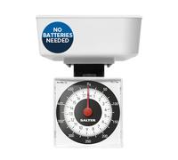 Salter 022 WHDR Dietary Mechanical Kitchen Scale, Small/Compact for Travel, 500g Capacity, Measuring 5g Increments, Precise Portion Control Food Weighing Scales, No Batteries, White, 15 Year Guarantee