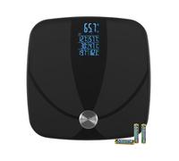 Salter Digital Analyser Scale - Smart Bathroom Scale, Large Multi-Reading Display, 180 kg/395lbs, 17 Body Composition Metrics, 8 Users, Body Weight, Fat, Water, Muscle Mass, Bone Mass, BMI, BMR, Black