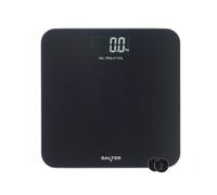 Salter Digital Bathroom Scale - Electronic Digital Bodyweight Scale, 180kg/28st 3lb, LCD Easy To Read Display, Step On Instant Readings, Includes Batteries, Textured Brushed Glass Platform, Black