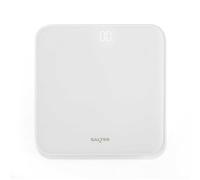 Salter Digital Bathroom Scale 180kg, Hidden Display, White | Step-On Instant Readings, 0.1kg Increments, Glass Platform 28 x 28cm, Easy-Clean Surface, Home Weight Tracking
