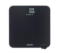 Salter Digital Bathroom Scale - Electronic Digital Bodyweight Scale, 180kg/28st 3lb, LCD Easy To Read Display, Step On Instant Readings, Includes Batteries, Textured Brushed Glass Platform, Black