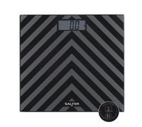 Salter Digital Bathroom Scale - Electronic Digital Bodyweight Scale, Black Chevron Glass Platform, 180kg/28st 8lb, LCD Large Display, Step On Instant