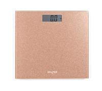 Salter Digital Bathroom Scale - Electronic Digital Bodyweight Scale, Glitter Rose Gold Platform, 180kg/28st 8lb, LCD Large Display, Step On Instant Accurate Readings, Slim Storage, Includes Battery