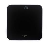 Salter Digital Bathroom Scale, Hidden Display, 180 Kg, Black | Step-On Activation, 0.1 Kg Increments, 28 X 28 Cm Glass Platform, Large Easy-Read Digits, Electronic Bodyweight Scale