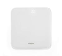 Salter Digital Bathroom Scale - Hidden Until Lit Display, Electronic Bodyweight Scales, Instant-Read, Glass 28 x 28 cm Platform, 180kg/28st/396lbs, Step-On, Fitness, 0.1kg Increments, White