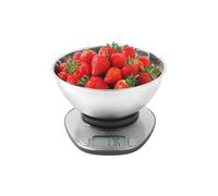 Salter Digital Bowl Scale - Electronic Food Weighing Scales, 5kg/11lbs Capacity, Stainless Steel Dishwasher Safe 2-Litre Measuring Dish, Tare Function, Measures Liquids, LCD Backlit Display, Dual-Use