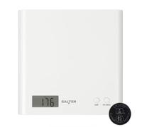 Salter Digital Kitchen Scale - 3kg Capacity, Battery Included, High Precision, Accurate Food Weighing, Easy Read Display, Add & Weigh, Zero Function, Slim Design, Wipe Clean, White, 15 Year Guarantee