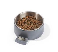 Salter Digital Pet Food Scale - Smart Dog Bowl, Add & Weigh Tare Function, Measures Liquids, Pull Out LCD Display, Kitchen Food Weighing Bowl, 5 kg Capacity, Stainless Steel Bowl, Cat Feeder, Grey