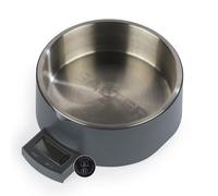 Salter Digital Pet Food Scale - Smart Dog Bowl, Add & Weigh Tare Function, Measures Liquids, Pull Out LCD Display, Kitchen Food Weighing Bowl, 5 kg Capacity, Stainless Steel Bowl, Cat Feeder, Grey