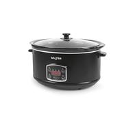 Salter Digital Slow Cooker, 6.5L, 3 Heat Settings | LED Display, Auto Keep Warm, Delay Start And Cook Timer, Removable Ceramic Pot, Dishwasher Safe, Tempered Glass Lid