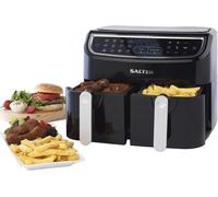 SALTER DUAL AIR FRYER LARGE DOUBLE DRAWER COMPARTMENTS 8.2L EASY CLEAN TRAYS