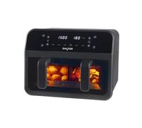 Salter Dual View Air Fryer - 7L Non-Stick Cooking Tray with Removable Divider, Large Family Capacity, Viewing Window, Digital LED Touch Display, 6 Functions, Hot Air Circulation
