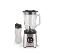 Salter DuoBlender - 2 In 1 Smoothie Maker, 1.5L Smoothie Maker, 2 Speed Settings & Pulse, Stainless Steel Blade, Detachable Glass Blending Jug, Includes 600ml BPA Free Sports Bottle, Easy Clean, 1000W