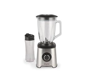 Salter DuoBlender - 2 In 1 Smoothie Maker, 1.5L Smoothie Maker, 2 Speed Settings & Pulse, Stainless Steel Blade, Detachable Glass Blending Jug, Includes 600ml BPA Free Sports Bottle, Easy Clean, 1000W