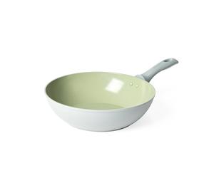 Salter Earth 28cm Stir Fry Pan ? Healthy Ceramic Non-Stick Coating, PFAS-Free Induction Cookware, Aluminium Deep Frying Pan for Noodles, Easy Clean,