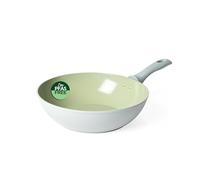 Salter Earth Stir Fry Pan 28 Cm, Ceramic Nonstick, Induction | Forged Aluminium Body, Titanium-Based Ceramic Coating, Soft-Touch Bakelite Handle, Little Or No Oil Cooking, Hand Wash Only