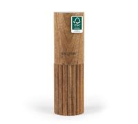 Salter Eden 18cm Salt Mill - FSC®-Certified Acacia Wood, Stylish Ribbed Design, Durable Ceramic Grinding Mechanism, Adjustable Fine to Coarse Grind, Coordinates with Pepper Mill, 5 Year Guarantee