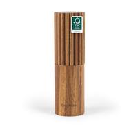 Salter Pepper Mill Eden 18cm - FSC acacia, Ribbed, Steel grinder, Adj. fine-coarse, 5yr guarantee