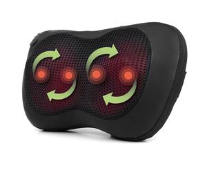 Salter EE6936BLKSTKEU7 Electric Shiatsu Massage Pillow - Heated Neck, Back and Shoulder Massager, Deep Tissue Kneading, Relax Tension, Pain, Knots, Muscles, UK & EU Adaptors, for Home & Office Use