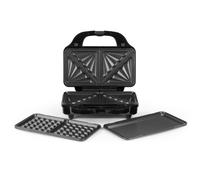 Salter EK2143 3-In-1 Snack Maker - Sandwich Toaster, Waffle Maker, Panini Press Grill, Includes Removable Extra Large Deep Fill Hot Plates, Non-Stick,